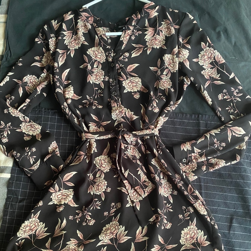 Forever 21 floral shirt dress